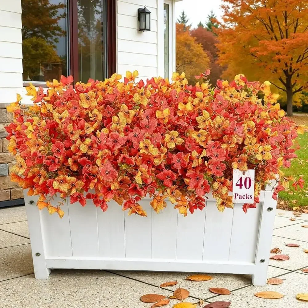 SHareconn 20 Bundles Artificial Fall Flowers Outdoors Decoration, Yellow